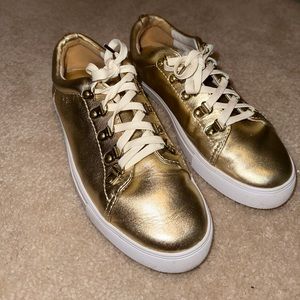 Lilly Pulitzer gold sneakers